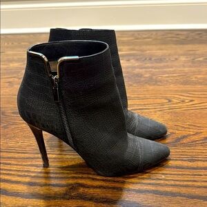 Lanvin Croc Embossed Ankle Boots